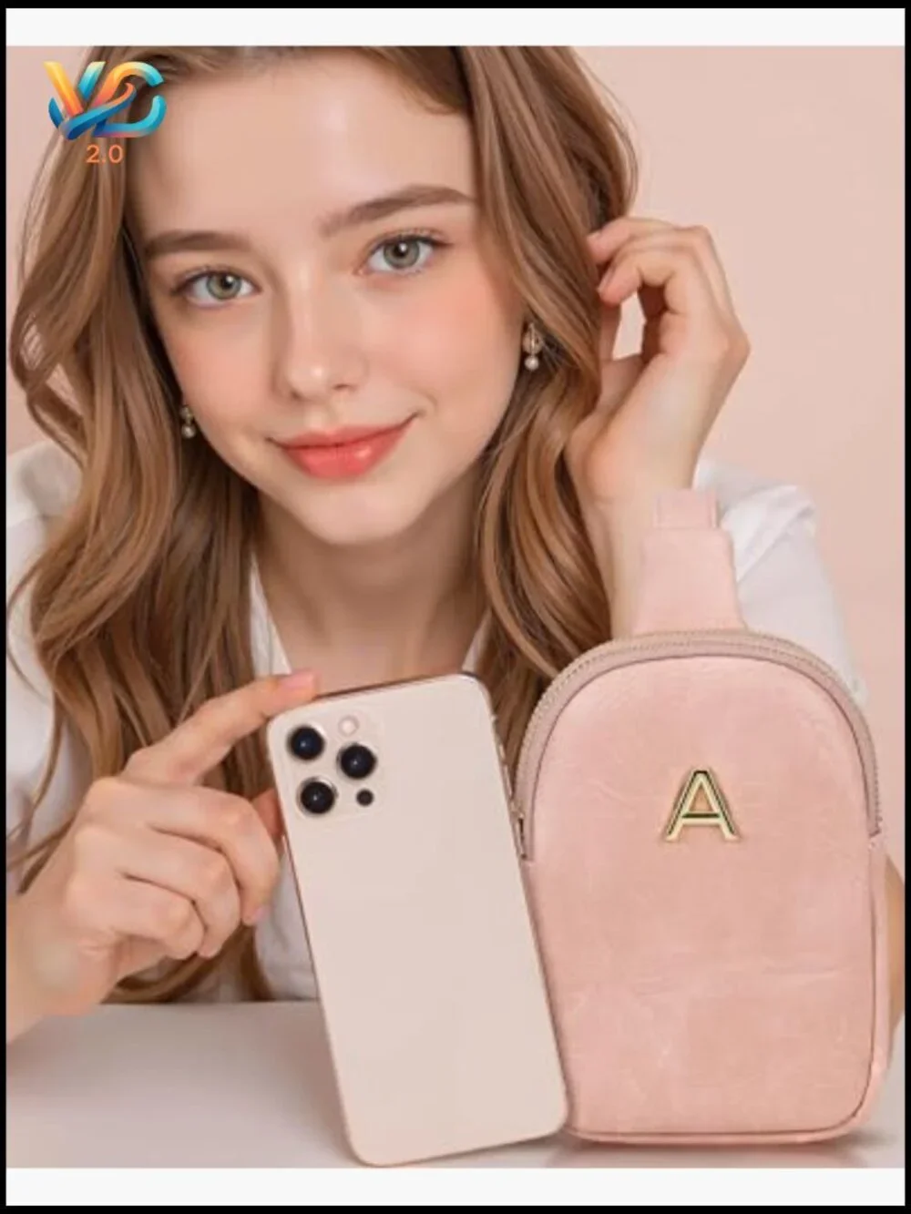 Personalized Initial Sling Crossbody Bag for Girls Teen